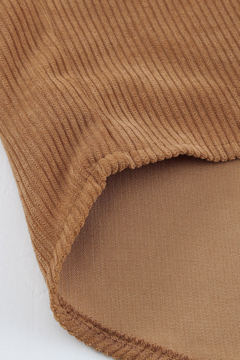 Patchwork Corduroy Buttoned Shirt Jacket